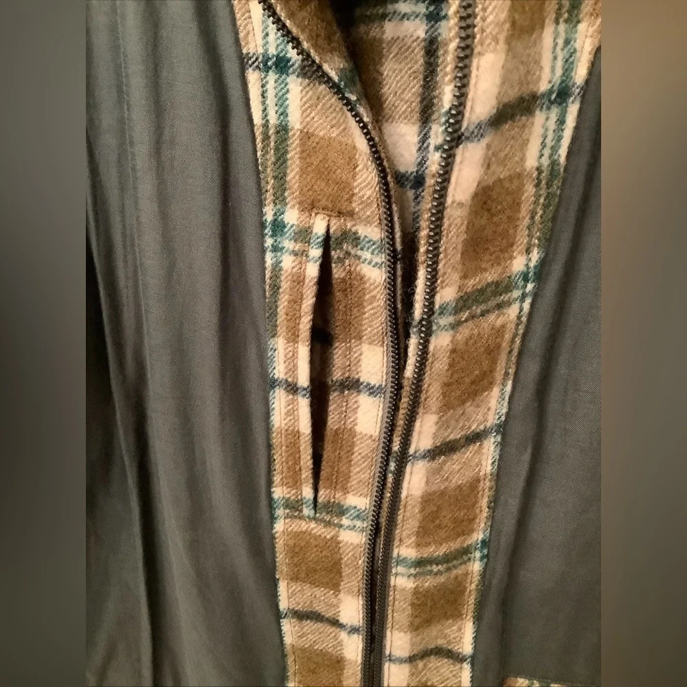 Todd Snyder Wool Bouclé Double Zip Jacket Brown Green Plaid Lined Men’s XL H2F​​